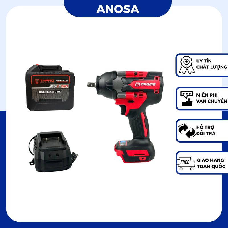 Bộ Máy Siết Bulong DRAMA D-5598 1Pin 20 Cell Sạc Lực Siết 1280N.m Động Cơ Không Chổi Than