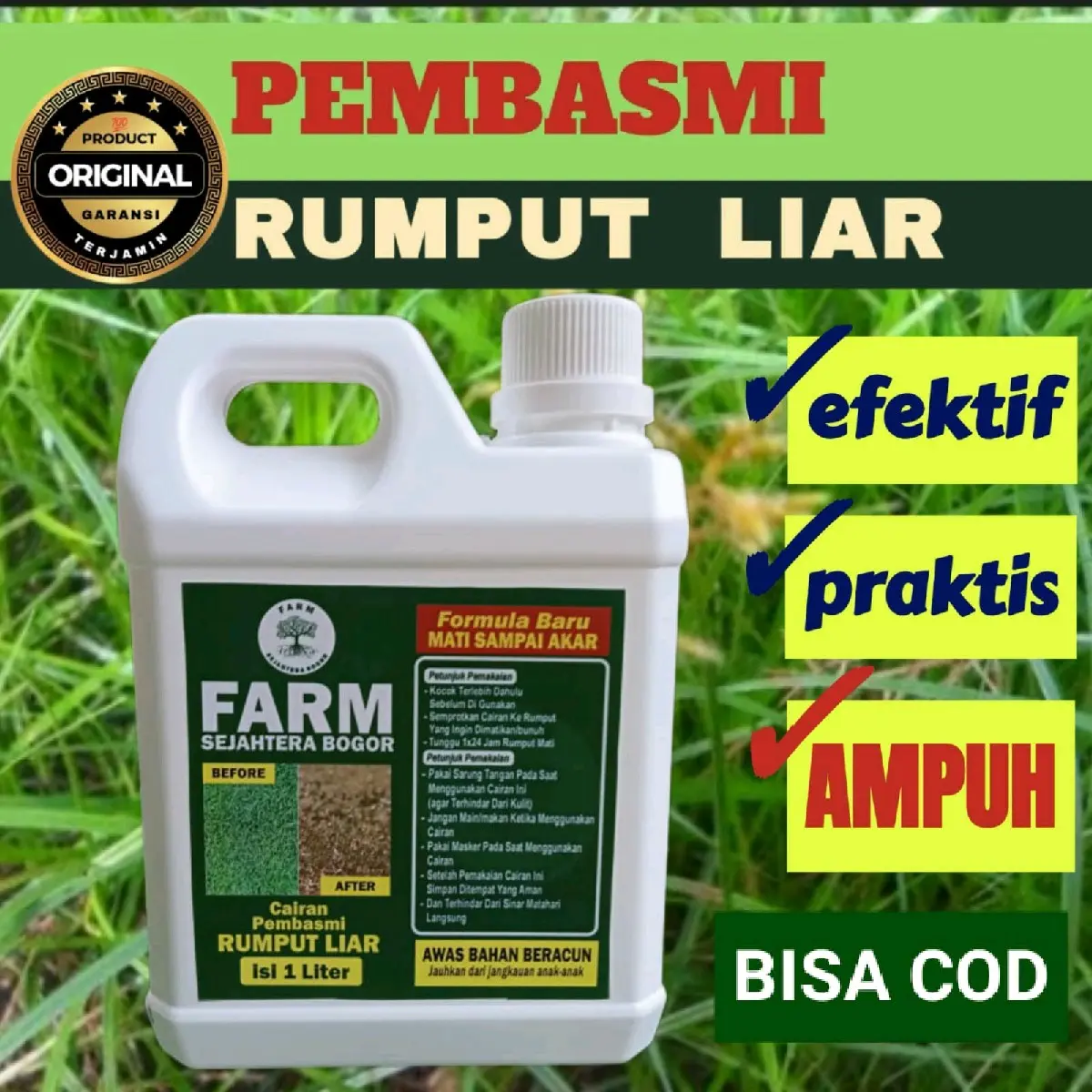 cairan pembasmi rumput liar 1 liter(siap pakai tidak perlu tambah air lagi) Tanaman