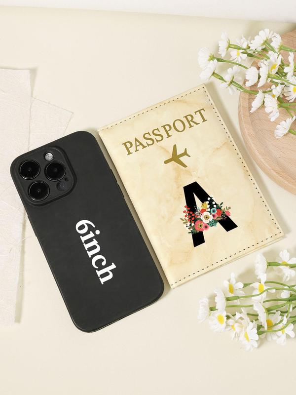Letter Pattern Passport Case, Lightweight & Portable Passport Holder, Multi-functional Passport Case for Men & Women, Travel Accessories 2