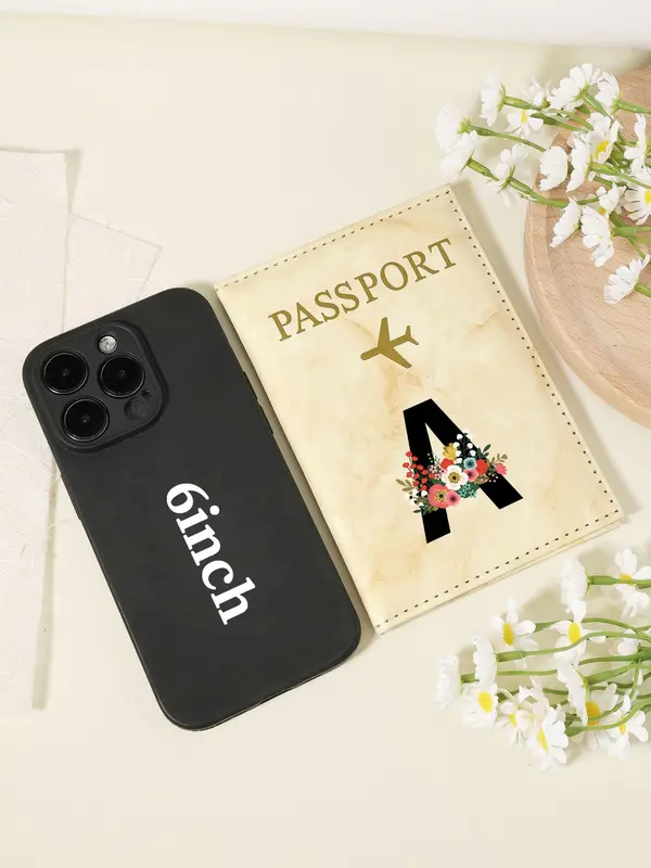 Letter Pattern Passport Case, Lightweight & Portable Passport Holder, Multi-functional Passport Case for Men & Women, Travel Accessories 2