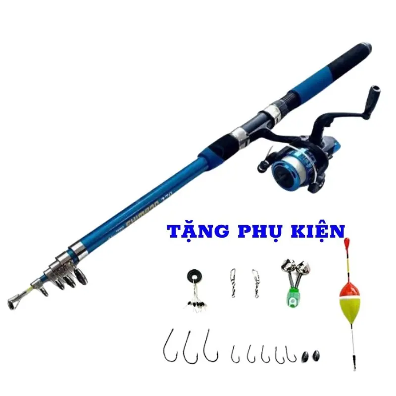Bộ cần câu máy shimano tặng kèm dây câu, lưỡi câu và phụ kiện đầy đủ như hình