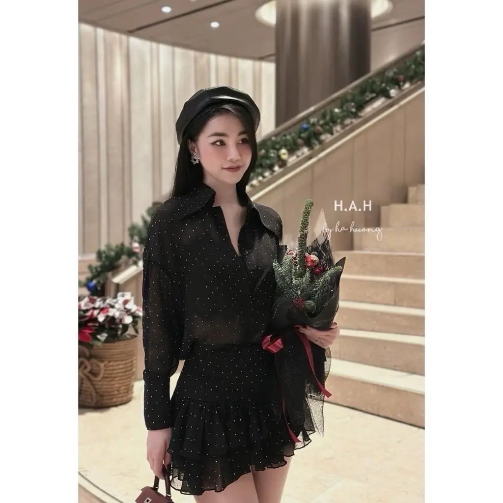 Pink Girls - Set tơ đính đá SM Tay dài L1