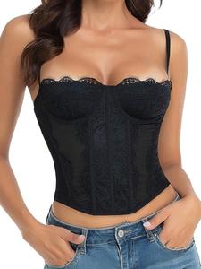 Top de corsé sexy sin espalda para mujer, diseño de felpa, tirantes ajustables, perfecto para fiestas y moda nocturna