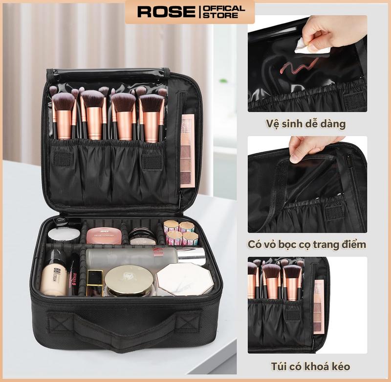 Cốp đựng mỹ phẩm Cốp makeup cao cấp túi đựng mỹ phẩm đồ trang điểm cá nhân 26*23*11cm sức chứa lớn Chống nước chống bụi,Cực kỳ bềnHiệu quả hấp thụ sốc tốt
