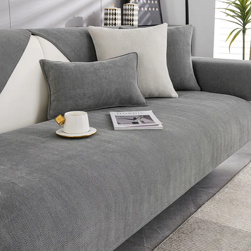 Modern minimalist chenille sofa cushion, new all season universal anti slip sofa cushion