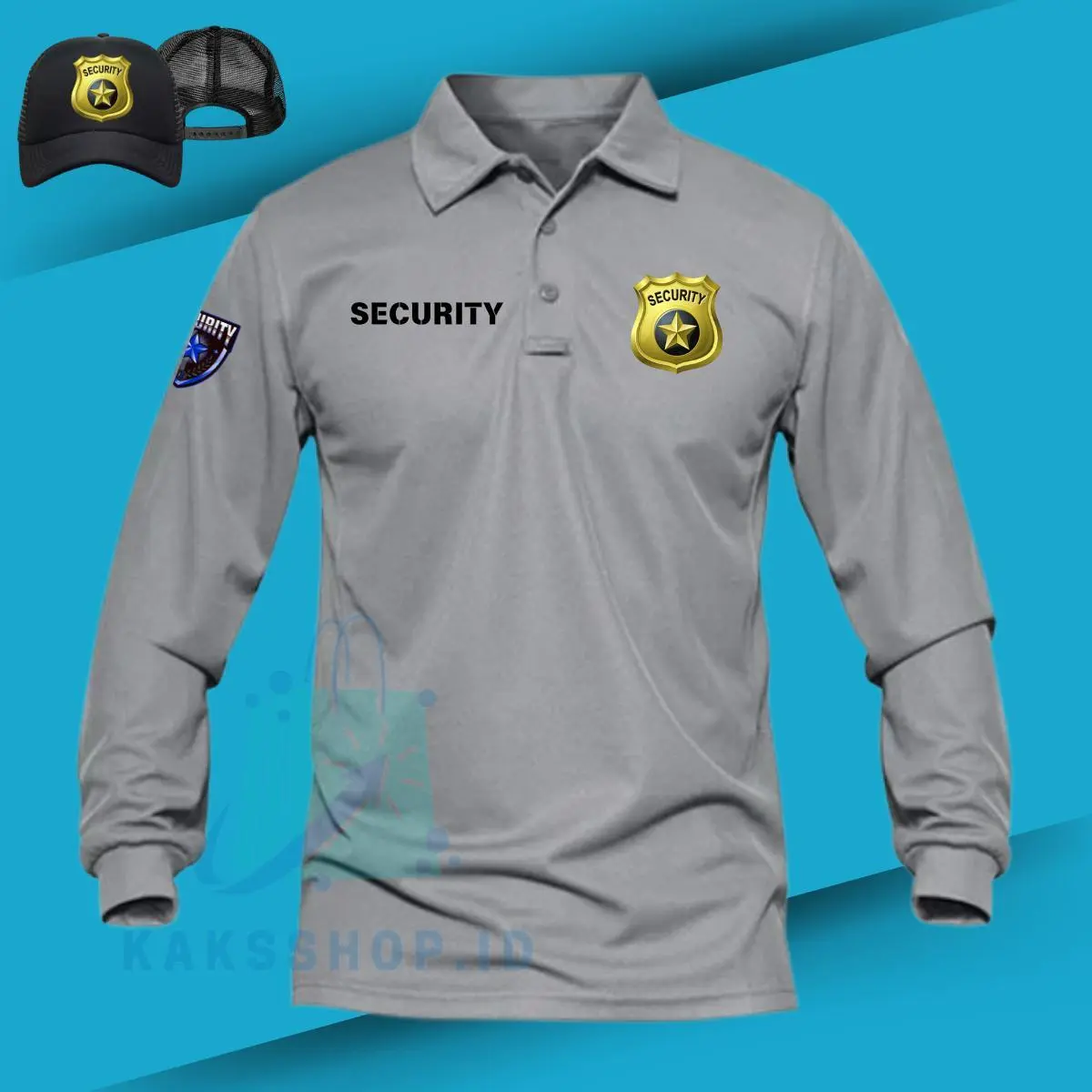 BONUS TOPI !!! Kaos Securiti Atasan DewasaSecurtiy Security Polo Satpamterbaru Dada Custom Satpam Custome Sekuriti Sablon Lengan panjang