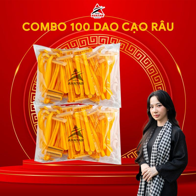 Combo 100 cây dao cạo râu Avatar, 2 lưỡi sắc bén, dùng 1 lần, chuyên khách sạn, xuất khẩu