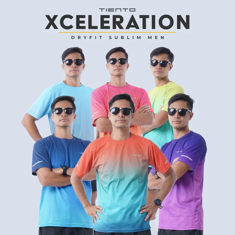 Tiento Baju Olahraga Lari Jersey Running Pria Anti UV Xceleration 0