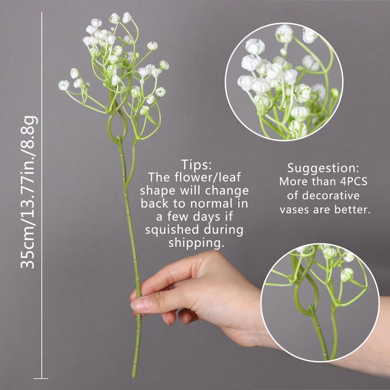 Baby's Breath Artificial Flower without Vase, 10/20pcs Faux Flower Bouquet, Decorative Flowers for Home Party Wedding Anniversary Festival 1