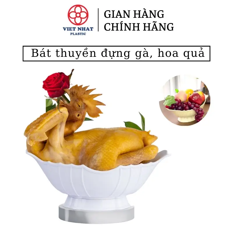 ￼Đĩa thuyền để gà nguyên con hoặc để hoa quả trái cây bằng nhựa ABS