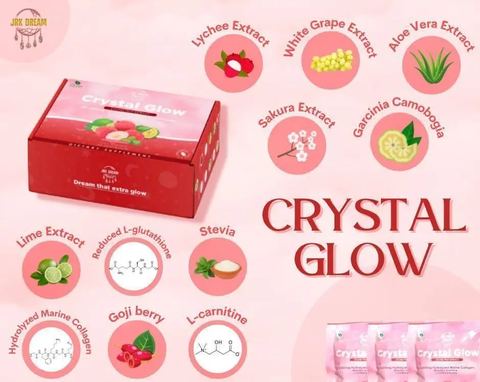 Crystal Glow Lychee 50,000mg Hydrolyzed Collagen, Glutathione - (Choose  Macchiato, Chocolate Mocha, Lychee) Sweetened by STEVIA, KETO Friendly  10sachets/box Supplement Healthcare Edible Fitness - TikTok Shop Philippines
