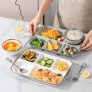 ハイクオリティ食器 一人前区画皿 減量用食器 家庭用高級セラミック皿 お手軽調理対応
