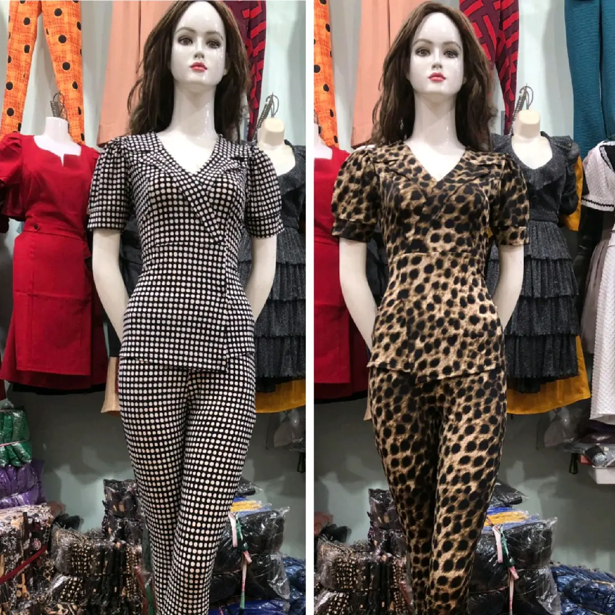Sét Bộ Thun Co Giãn Bốn Cổ Vét Có Tay Quần Dài Phom Ôm Mặc Mát Thấm Hút Mồ Hôi Áo Nữ Nhung Women Top