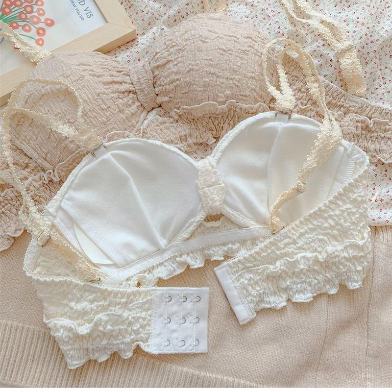 Đồ Lót Nhật Bản, Mềm Mại Và Dễ Thương, Gợi Cảm, Dành Cho Ngực Nhỏ Của Phụ Nữ, Bộ Đồ Lót Không Dây Chun, Áo Ngực Ống, Hai Cách Mặc, Fu Sữa, Áo Ngực 7