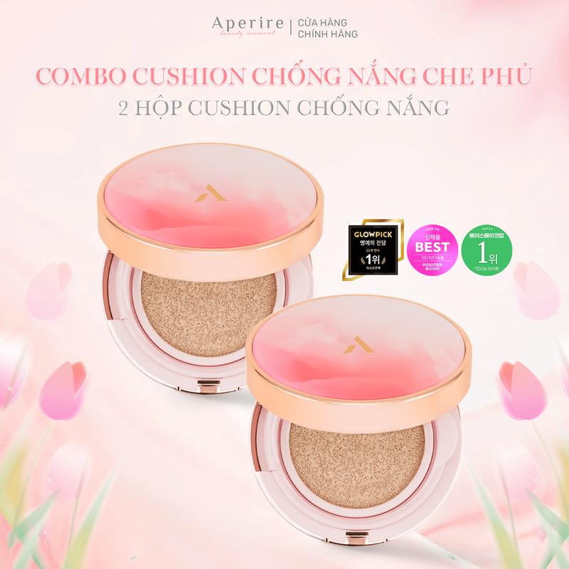  COMBO 2 Cushion Chống Nắng Che Phủ Hoàn Hảo Và Bảo Vệ Da Toàn Diện Aperire Day Dream Cover Cushion SPF50+ PA++++ 