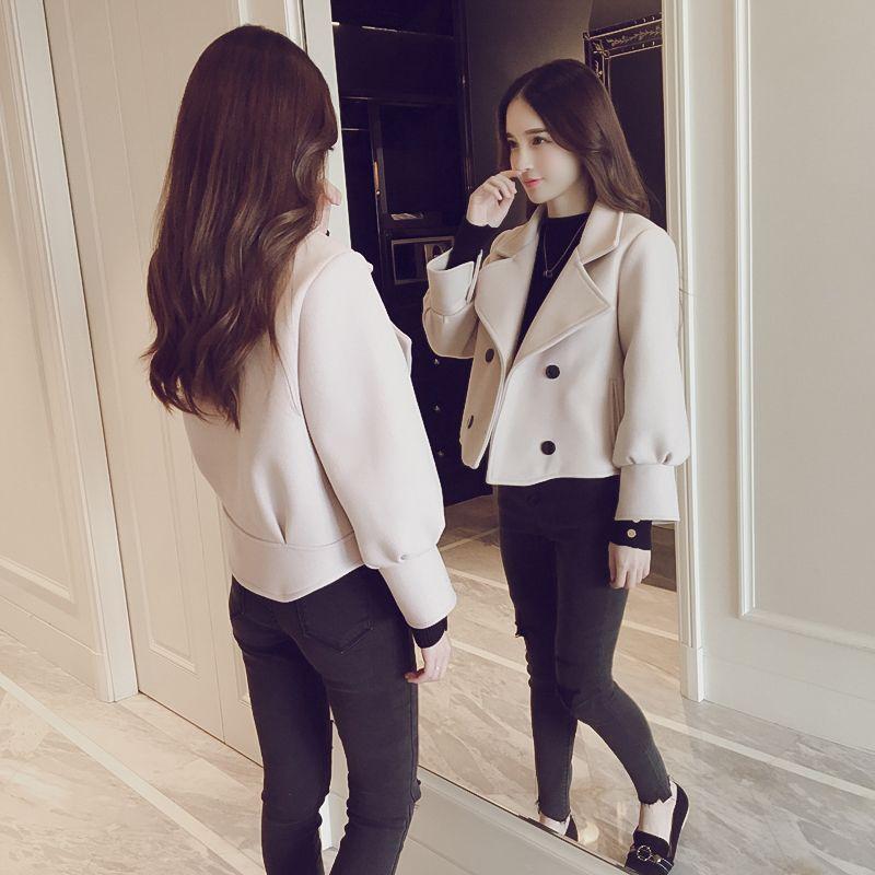 quần Áo Mùa Thu Mới Cho nữ Phong Cách Hàn Quốc Thời Trang bộ Đồ Đa Năng Cổ Áo Áo Khoác Len Áo Khoác Ngắn Và Mỏng Top Jacket Có Cổ khoácgió diro bộ bbr quần tráitimphíasau quần thom quần thom quần cónơ Women Có Túi