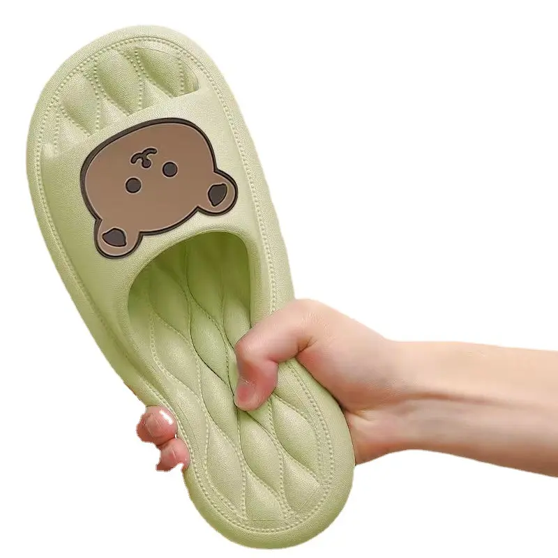 Slip-on Slippers 2025 Women's Summer Interior Home Thick Bottom Non-Slip Cute Outdoor Couple Home Bathroom Bathroom Slippers