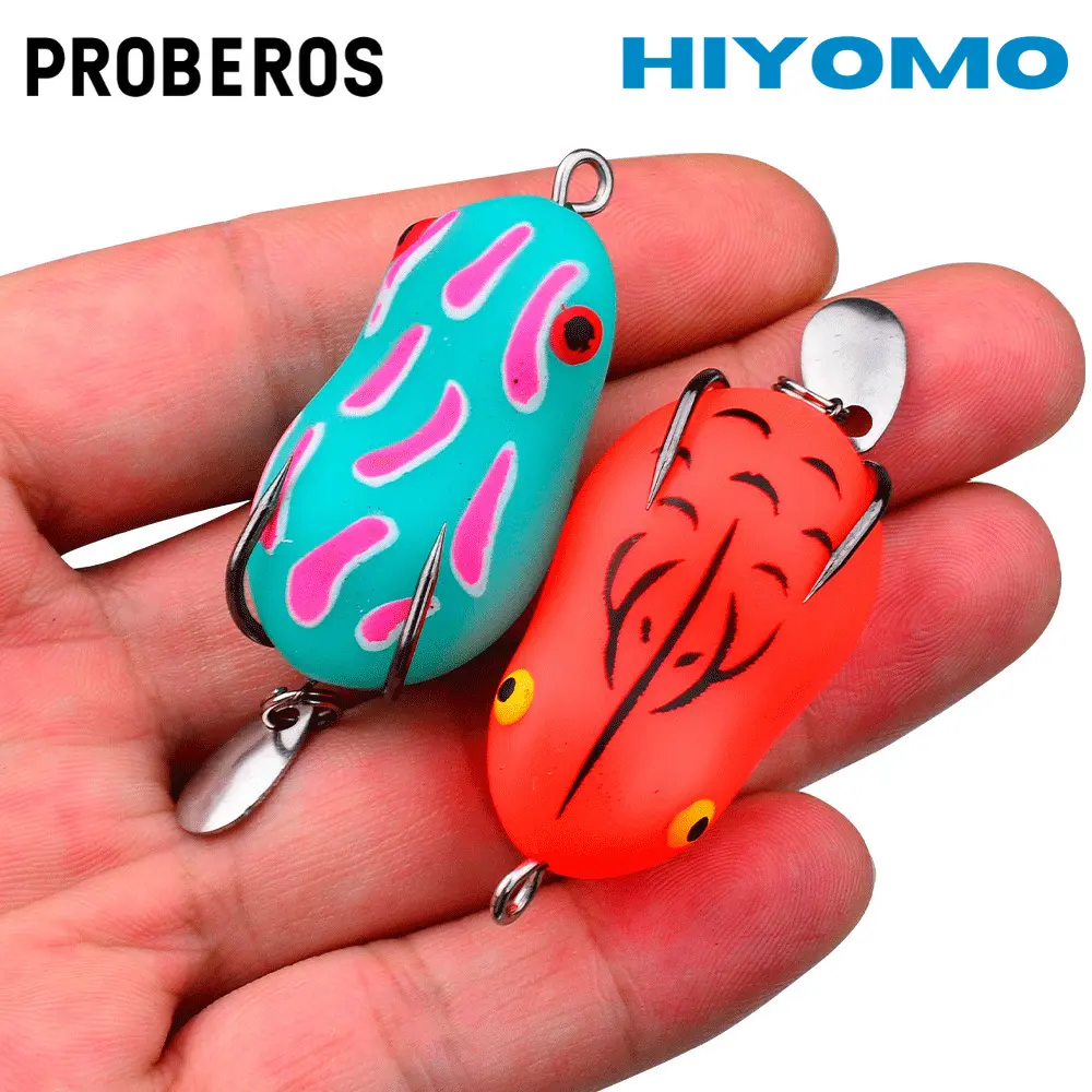 PROBEROS-Mồi Câu Cá Ếch Nổi Mini Bằng Nhựa Mềm, 1 Cái, 7G, 4.5 Cm, Đúc, Đầu Cá Lóc, Ếch Sấm Sét Kèm Thìa, Móc BKB, Dụng Cụ Không Cỏ FR039