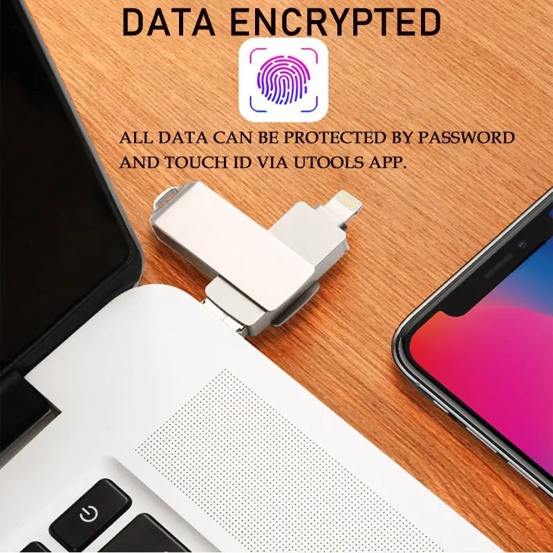 MAYY 1TB 3 in 1 IOS OTG USB Flash Drive 32GB 64GB 128GB 512GB 1TB Rotation Pen Drive for iPhone/Android/PC [ISO+Micro+USB] 2