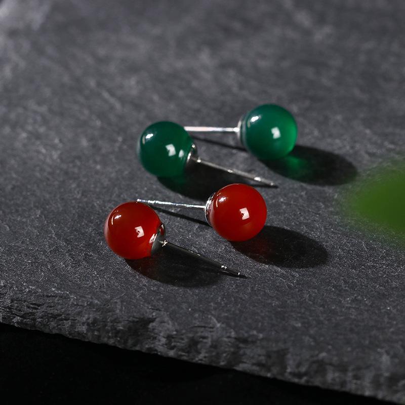 Hoa tai Chalcedony tự nhiên, Aier Yuan, Thiết kế cổ điển và đơn giản, Thích hợp cho khuyến mãi giao thông trực tiếp, Lợi ích và sự kiện, Được làm bằng Jade, Độc đáo và đơn giản 1