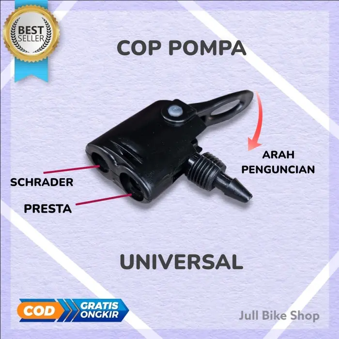 Cop pompa SCHRADER / PRESTA sepeda angin motor mobil balon bola pentil universal AV FV hitam pentil 0