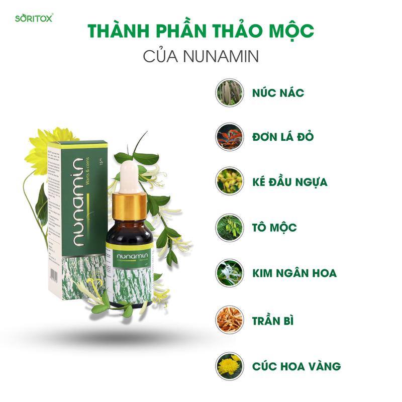 Tinh Chất Chấm Mụn Cóc, Mụn Cơm, Chai Chân, Mắt Cá Chân, Mụn Thịt, Mụn Ruồi Chiêt Xuất Từ Thảo Mộc Việt- Nunamin Serum15ML Skincare Làm Đẹp Da Chăm Sóc Da Cấp Ẩm 1
