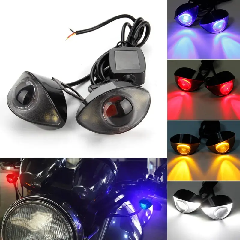 Đèn Lái Xe Mini, 2 Chiếc, Đèn Mắt Đại Bàng LED, Có Bộ Điều Khiển, Đèn Chạy Ban Ngày, Đèn Đuôi Moto, Đèn Tín Hiệu Rẽ, Đèn Nhấp Nháy, Thích Hợp Cho Xe Máy, 12V, Phụ Kiện Sửa Đổi 0