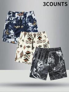Men's All Over  Printed Shorts, Casual Comfy Breathable  Shorts for Summer, Men's Shorts for Vacation Holiday Beach