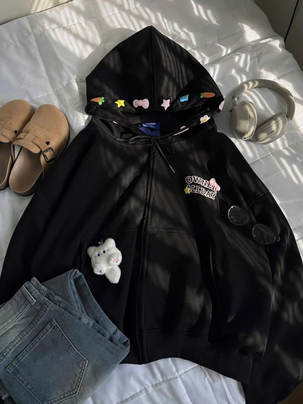 Áo khoác nỉ 2 mặt KHÔNG DÀY dây kéo OVER ICON OWNER Form Boxy - OWNER Hoodie Zip