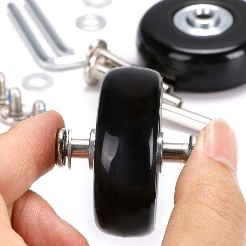 【4 PCS】Roda Koper Pengganti Karet Luggage Replacement Wheel 40 45 50 60 x 18 mm Rubber Suitcase Wheels Set Roda Koper Pengganti 40 45 50mm Luggage Replacement Wheel Wheels Roda Koper Replacement Pengganti 4