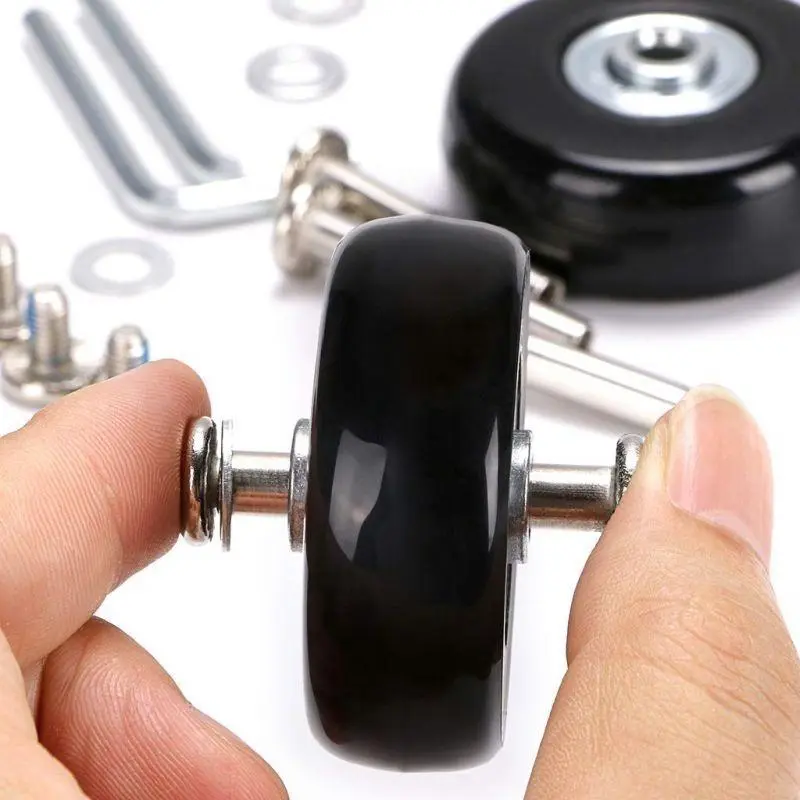 【4 PCS】Roda Koper Pengganti Karet Luggage Replacement Wheel 40 45 50 60 x 18 mm Rubber Suitcase Wheels Set Roda Koper Pengganti 40 45 50mm Luggage Replacement Wheel Wheels Roda Koper Replacement Pengganti 4