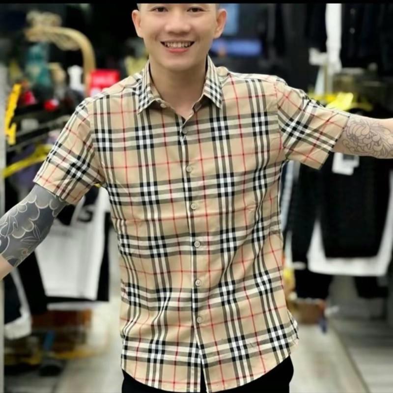 Áo Sơ Mi CaRô tay Ngăn,Vãi lụa ,mềm mịn.co giản nhẹ fom body Nam Menswear Shirt Có Cổ 4
