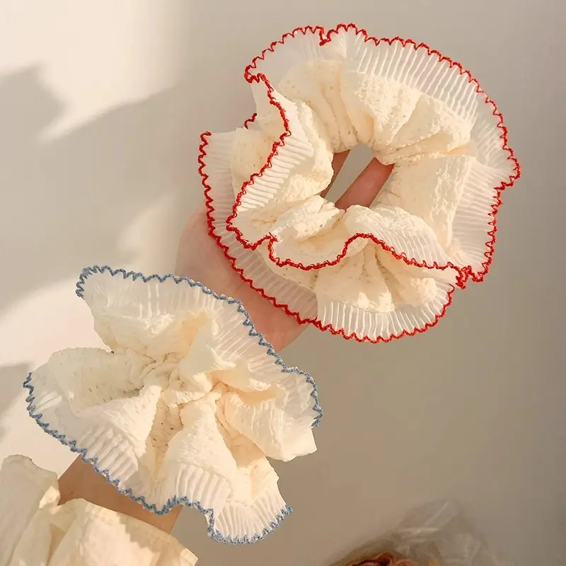 2025 Elegant Cute Lace Scrunchies Women Girl Elastic Hair Rubber Band Accessories Tie Hair Ring Rope Headdress Headwear Ornament
