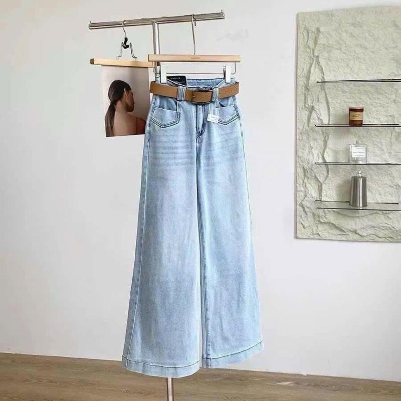 KGi GuangZhou jean suông (Quảng Châu) basic lai to túi kiểu kèm thắt lưng - 89518 - J753/J754 1