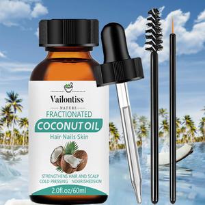 Fractionated Coconut Oil for Hair Skin Nails, Multifunctional Skin Massage & Hair Care Oil for Daily Use, Gentle Makeup Remover Oil