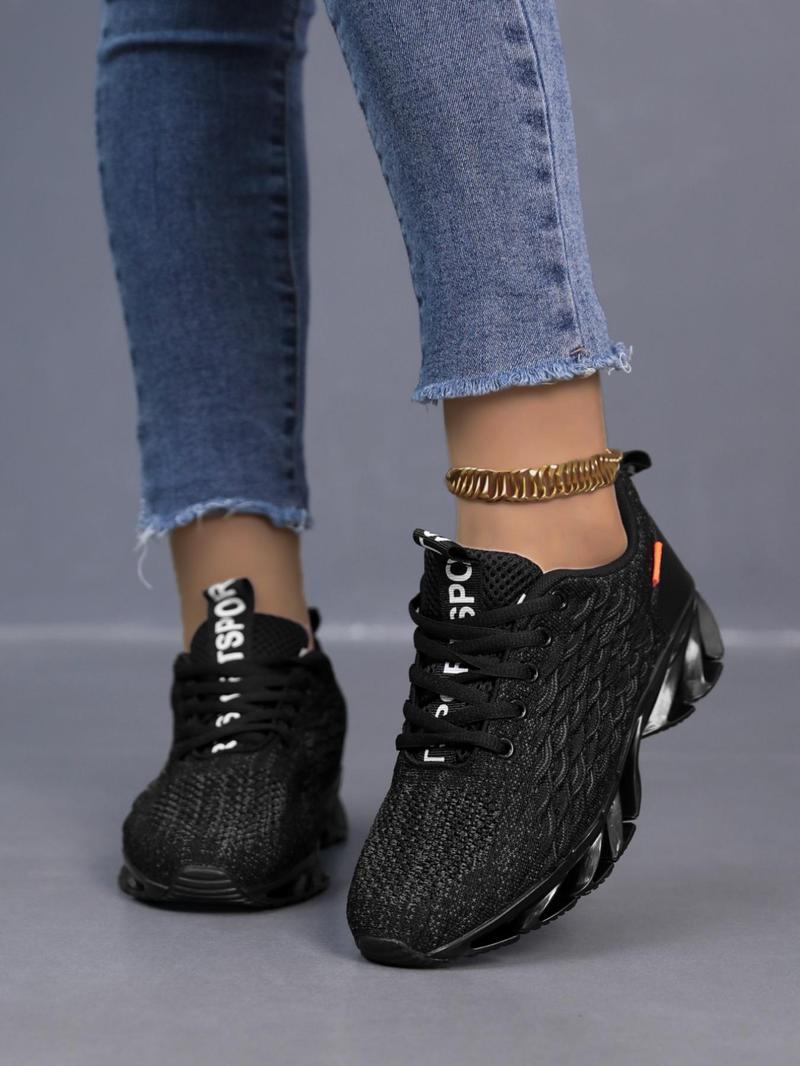 Product Introduction of Women's Fashionable Breathable Mesh Sneakers, Casual Comfortable Sports Running Shoes, All-match Round Toe Lace Up Low Top Sneakers for Daily Wear 4