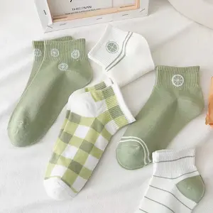 Kaos Kaki pendek wanita / UNISEX 5pasang Lime