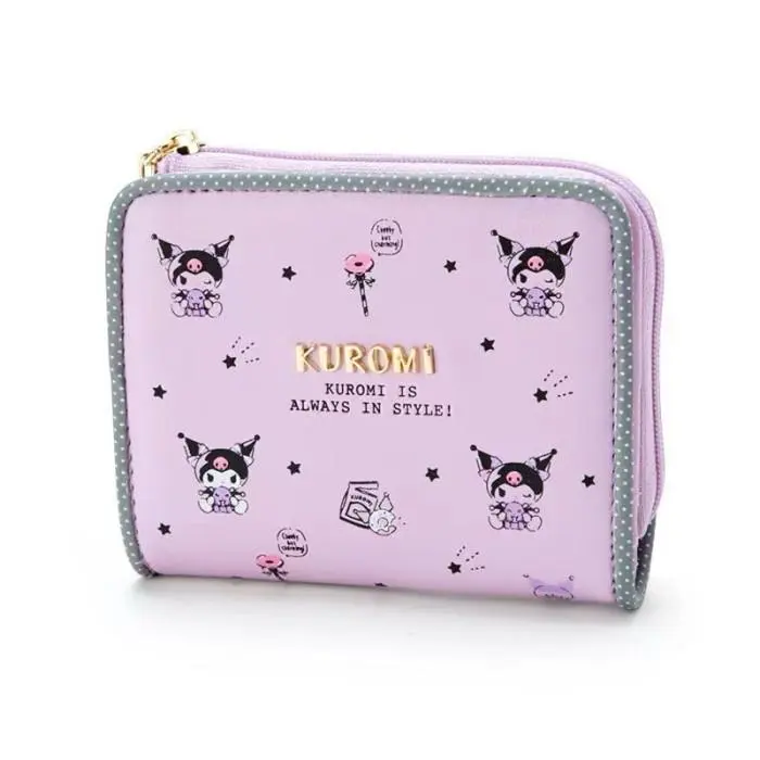 [BHITS1050] Dompet Lipat Premium Resleting Sanrio Melody Cinnamoroll Pompompurin Kuromi| Dompet Lipat Tiga Klip Trifold PU Leather Logo Metal Sanrio 6
