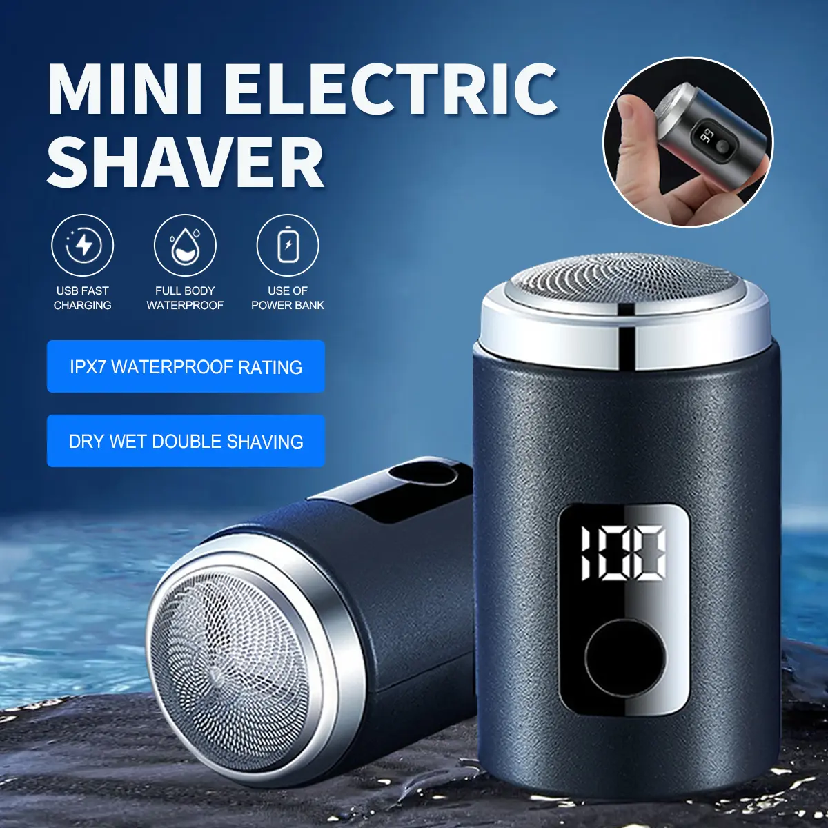 New Men's Electric Shaver Beard Knife Shaves Super Clean Without Leaving Black Spots Portable Multi-functional Shaving Razor With Digital Display