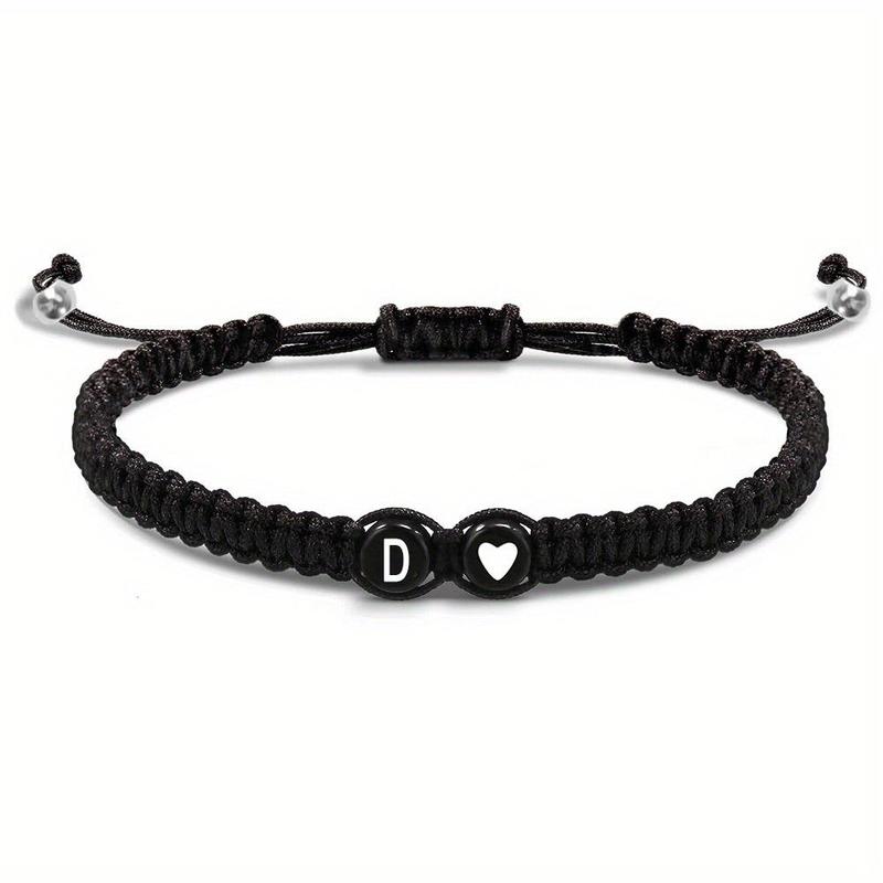 Product Introduction of Gelang Jalinan, 26 Huruf, Buatan Tangan, Tali Boleh Laras, Untuk Wanita dan Lelaki, Tenunan Simpul, Tali Tangan, Manset, Hadiah Pasangan 26