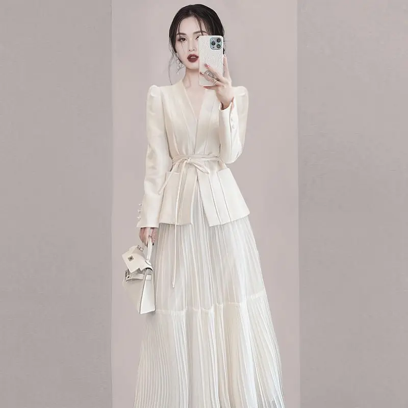 Váy Lưới Phong Cách Nữ Thần, Phong Cách Cổ Điển Thanh Lịch, Bộ Váy Nữ Thời Trang Và Phong Cách, Thích Hợp Cho Mùa Xuân 2024, Hàng Mới Về, Phong Cách Xã Hội