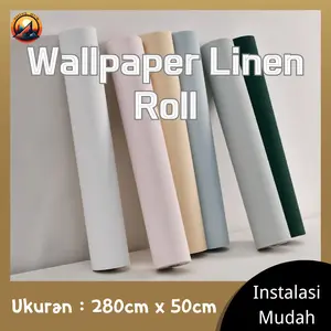 Wallpaper Dinding Roll Polos 3D Premium 280*50CM / Wallstiker Embos Dekorasi Dinding