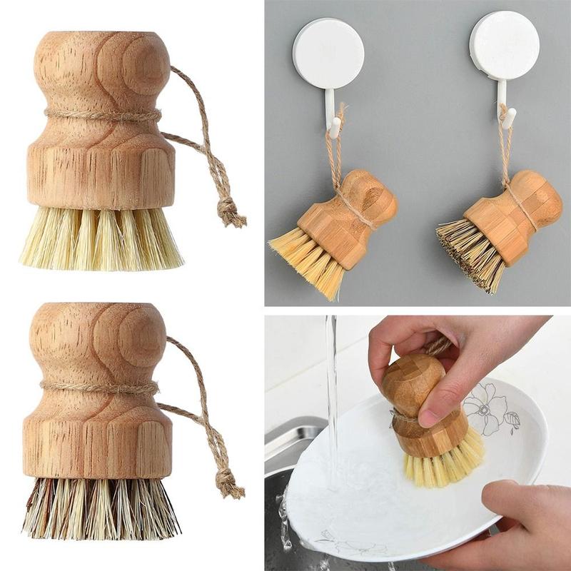 Product Introduction of haesdo Household Pot Pan Scrubber Cleaner Rust Pot Net Brus Palm Pot Brush Dish Washing Brush Bamboo Dish Scrub Brushes 11