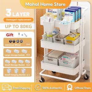 New 3-Tier Kitchen Utility Trolley Cart Shelf Storage Rack Organizer Basket Hanging Metal