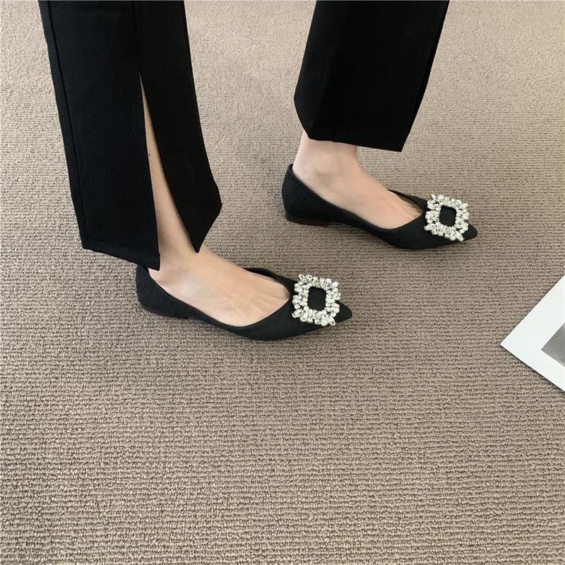 Product Introduction of Giày Đế Bằng Mũi Nhọn Đế Mềm, Hàng Mới Về Mùa Lò Xo Và Mùa Thu, Dành Cho Nữ, Thời Trang, Giày Lười Dễ Phối Đồ Nông, Phong Cách Thanh Lịch, Giày Nhẹ Nhàng 5