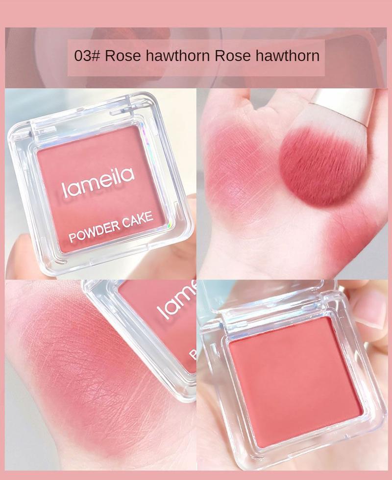 Product Introduction of [Buy 1 Take 1 Free ] Monochrome Blush +Free Blush Brush 2PC Makeup Set ,Nude Makeup Natural Waterproof Bright Skin Color Panel Matte Cosmetics Blusher Facial Powder 19