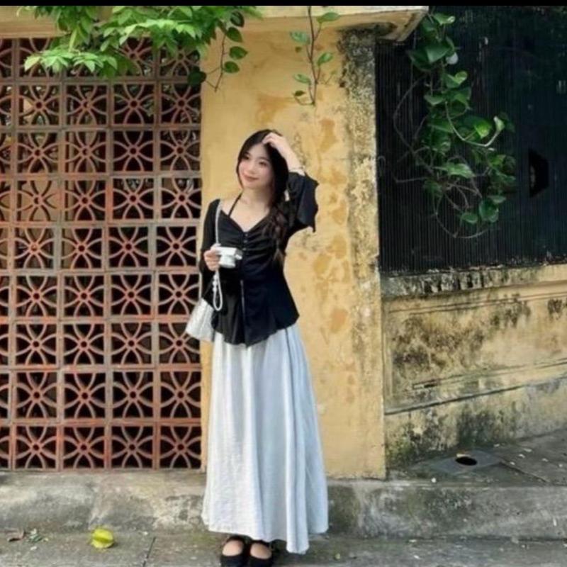 Lẻ CV DÀI XOÈ CV650- dài váy 95cm, cạp chun, có túi XƯỚC NHẬT BIGSIZE Nữ