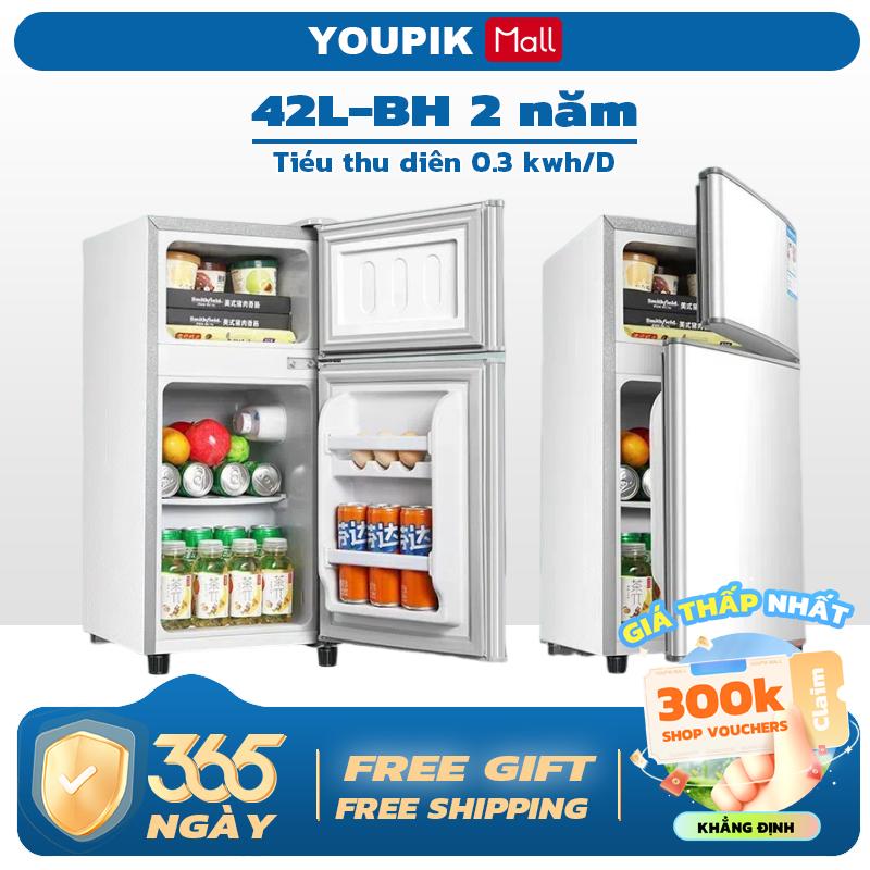 Tủ lạnh mini 2 ngăn 42 lít nhanh ngăn đá và ngăn lạnh giữ đồ luôn tươi mới siêu nhỏ gọn tiết kiệm điện