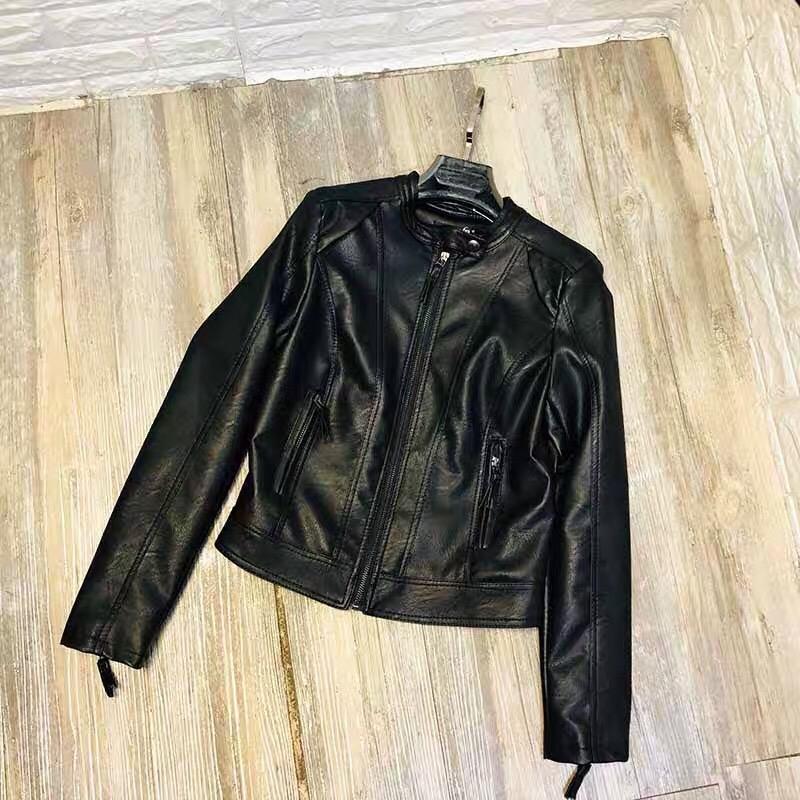 Áo khoác da nữ cổ tàu Quảng Châu bền đẹp
