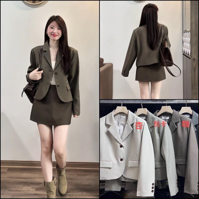 B15 Áo blazer, Áo vest công sở form suông dáng lửng phong các trẻ trung chuẩn QC